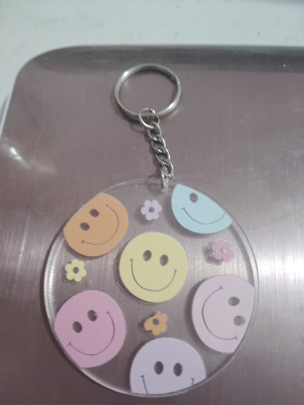Cute smiley face keychain