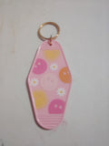 Pink smiley face keychain