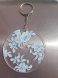 Blue rose keychain