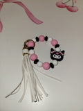 Chromia pink black and white wristlet