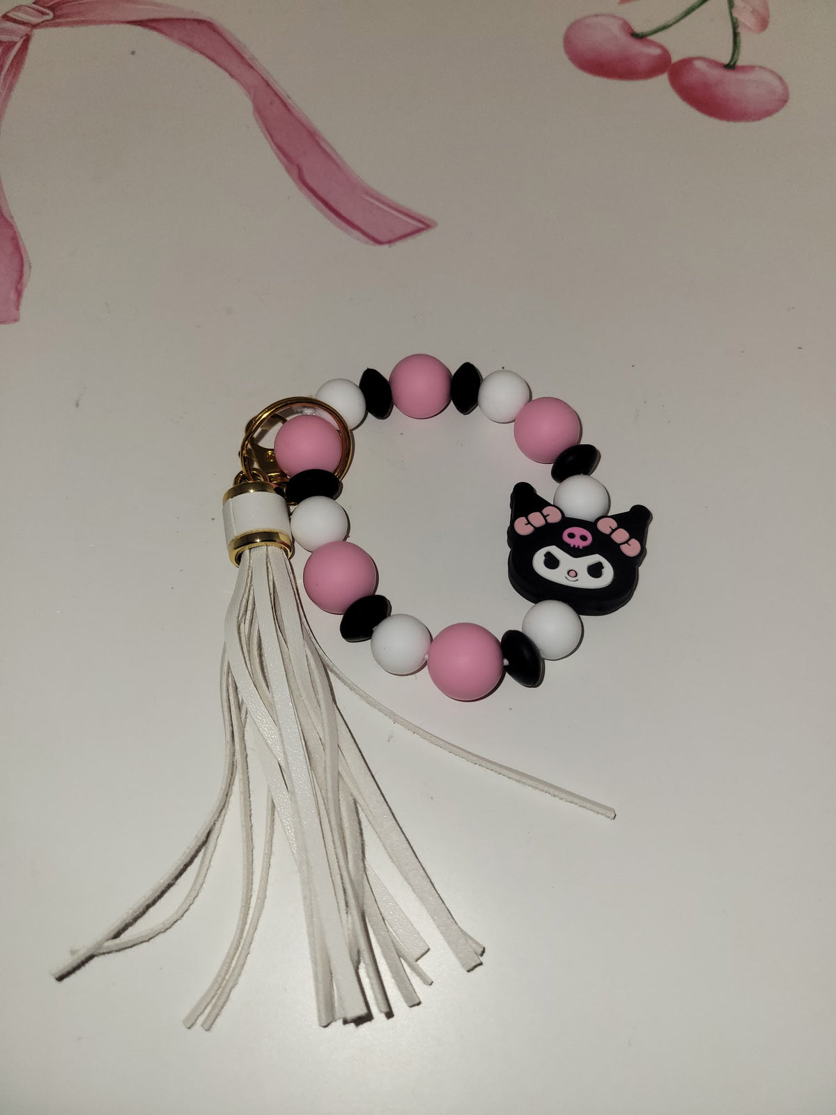 Chromia pink black and white wristlet